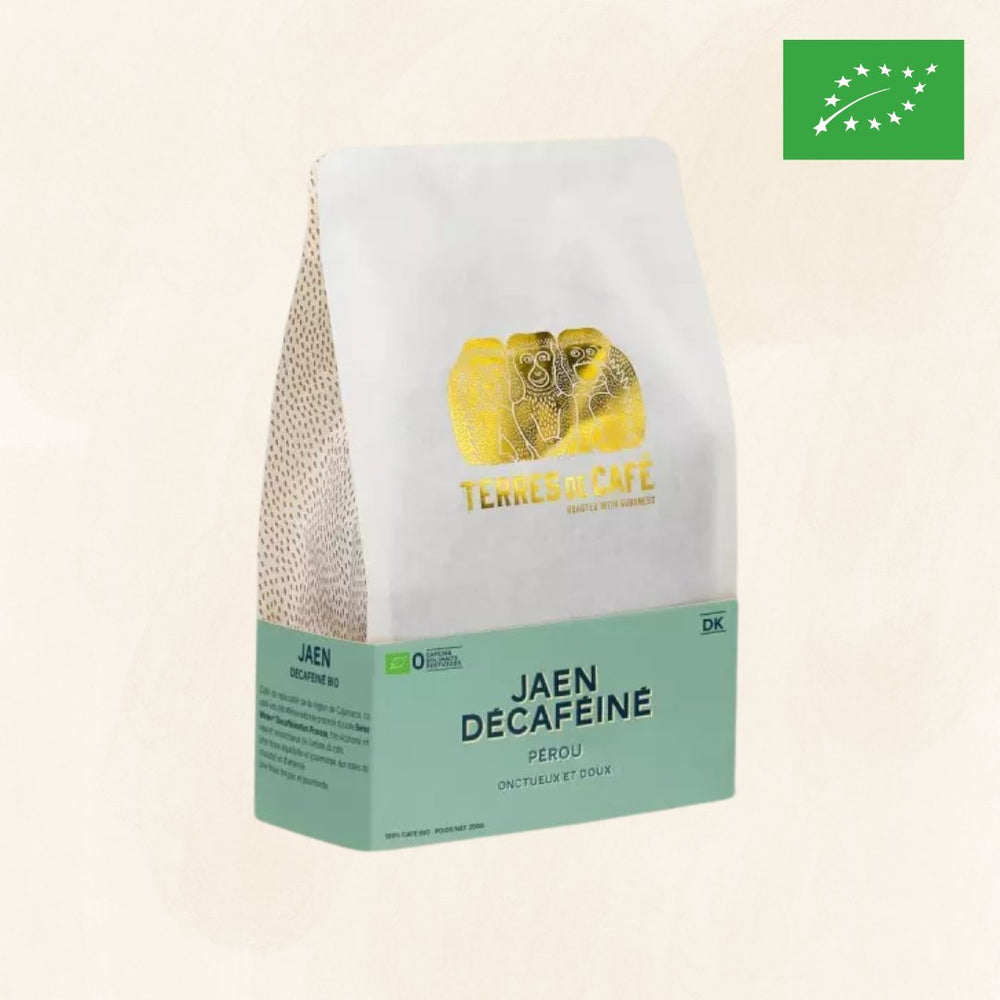 Café décaféiné PÉROU JAEN DECAFÉINÉ SWISS WAT en grain 250 g Terres de Café