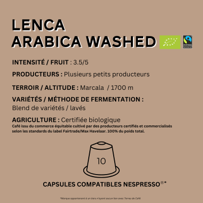 CAPSULES HONDURAS LENCA BIO - Boîte de 10 - accessoire conservation café