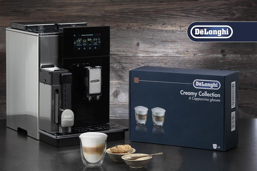 Lot de 6 tasses à cappuccino transparentes - DELONGHI