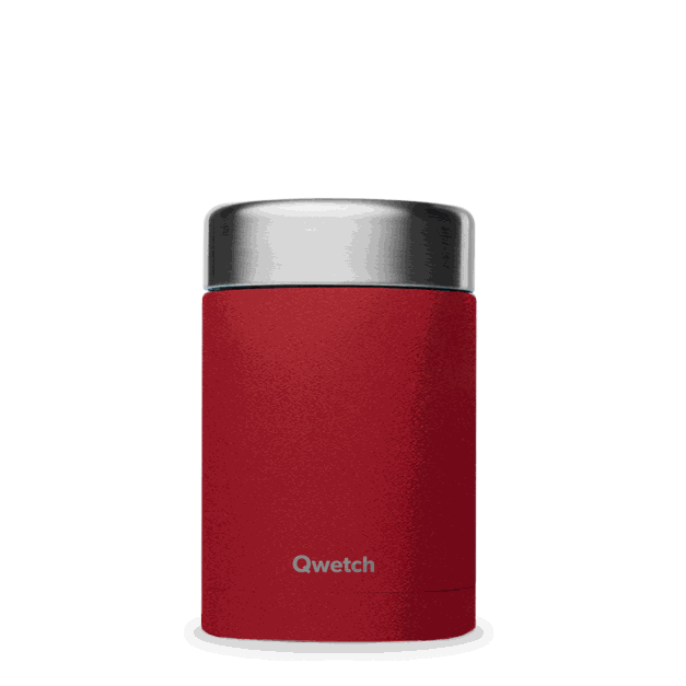 Boite de conservation rouge 600 ml - Qwetch x Terres de café vue ouverte