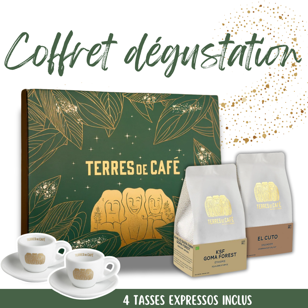 Coffret festif - DÉGUSTATION + 4 tasses expressos