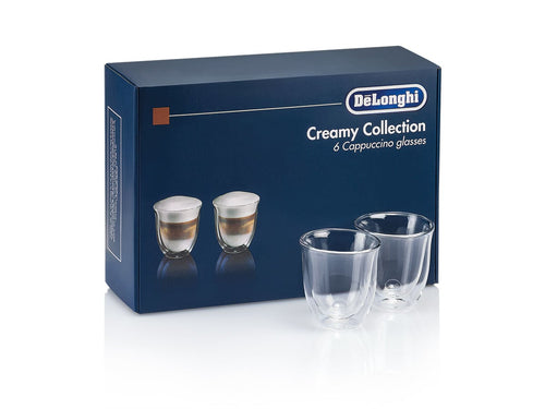 Lot de 6 tasses à cappuccino transparentes - DELONGHI