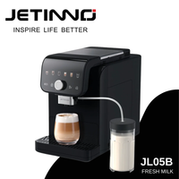 Machine à café Jetinno JETINNO - JL05B Machine à café à grain automatique connectée avec pot à lait vue de profil