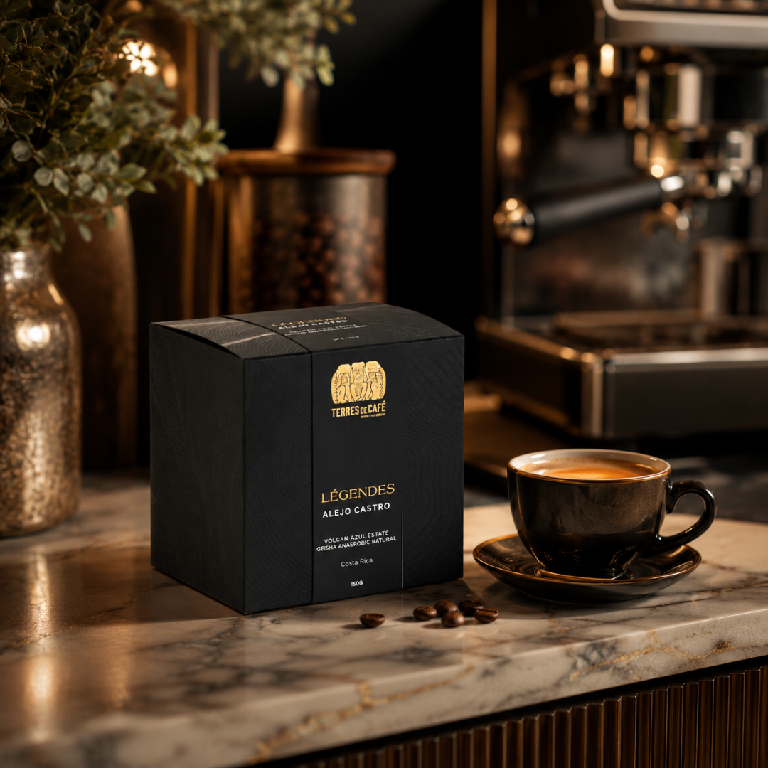 Costa Rica Volcan Azul Geisha Alejo Castro - Packaging 150g Légendes arabica - Terres de Café Réunion
