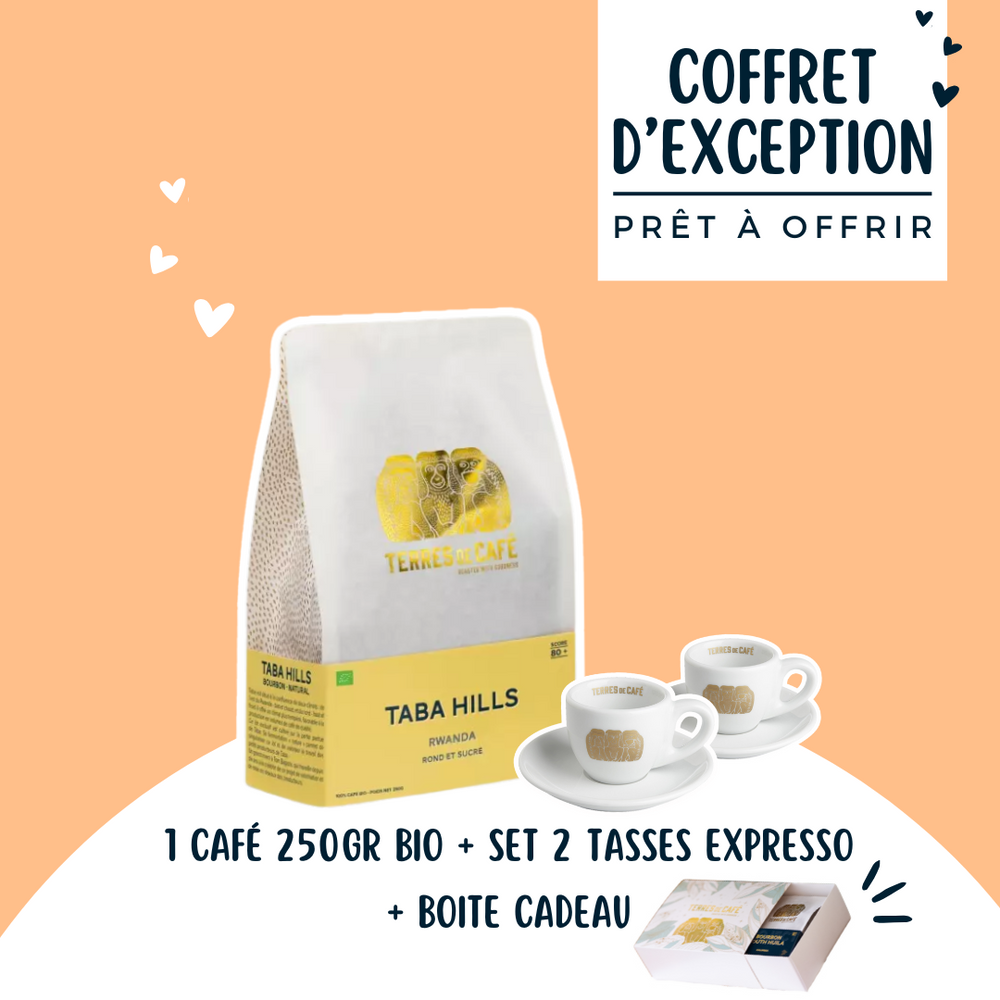 Coffret Taba Hills 250gr + set 2 tasses expresso