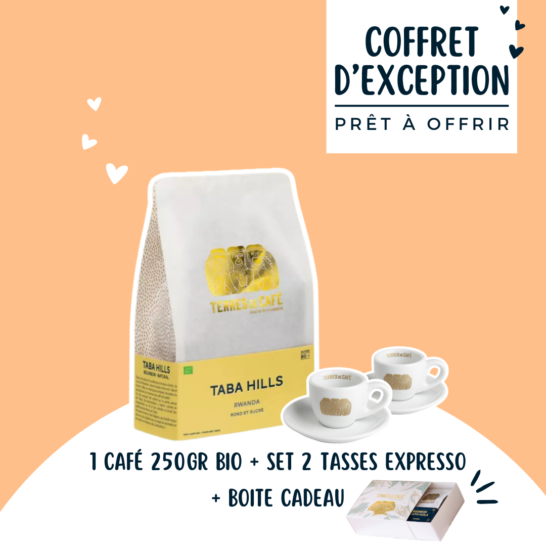Coffret Taba Hills 250gr + set 2 tasses expresso
