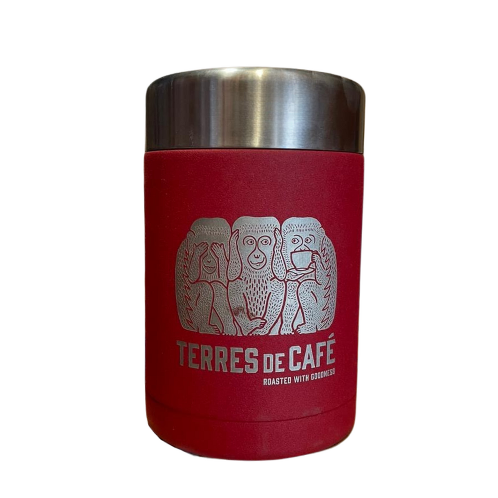 Boite de conservation rouge 600 ml - Qwetch x Terres de café