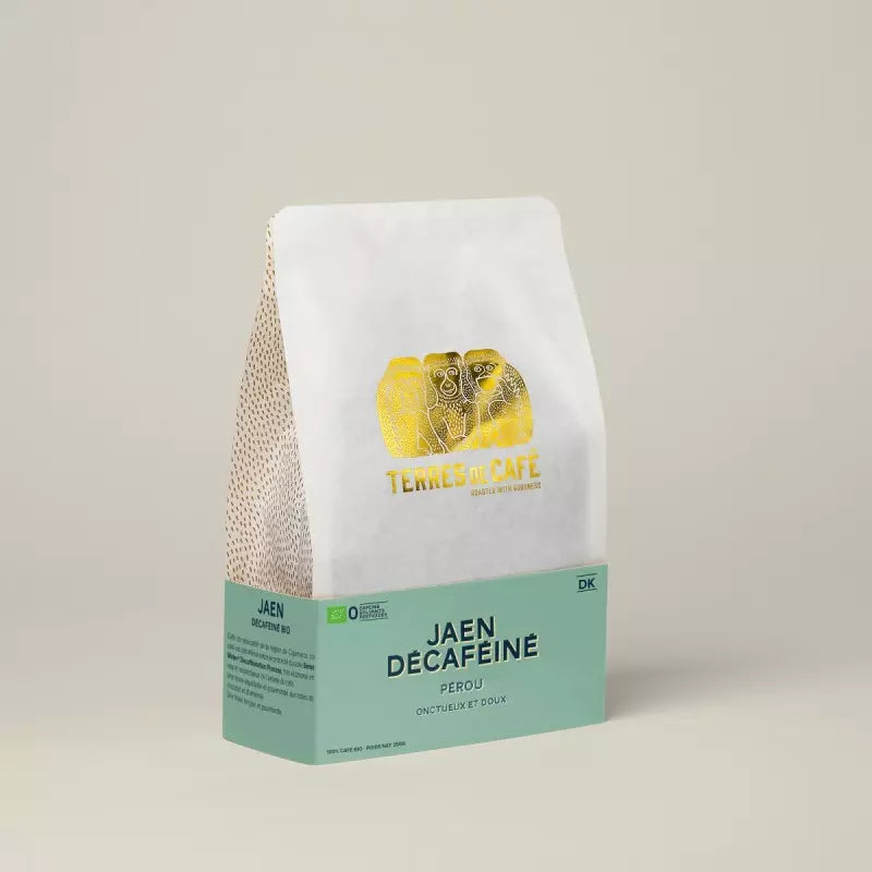 Paquet de café PÉROU JAEN DECAFÉINÉ SWISS WAT 250 g vue arrière